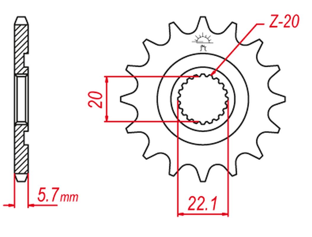 Sprocket front GROSSKOPF 210311G (-2, JTF1590.11)