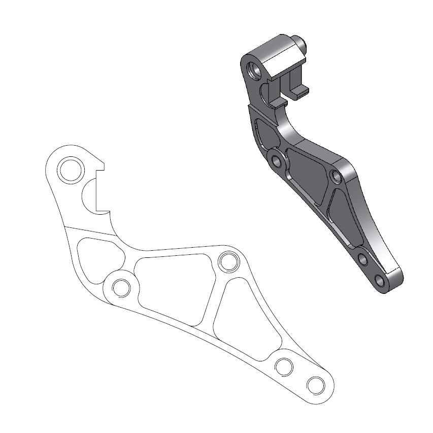 MOTO-MASTER adaptér OVERSIZE 320 mm (SUPERMOTO) pro třmen OEM - KTM, HUSABERG, HUSQVARNA (viz doplňkový popis)