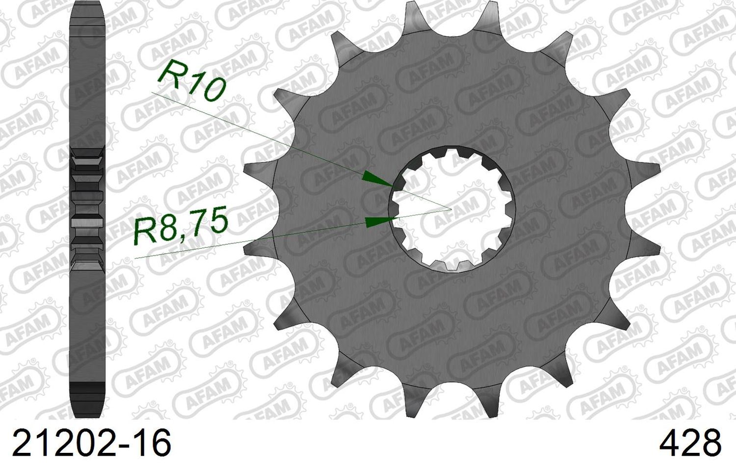 AFAM pastorek přední 577 16 YAMAHA DT 125R '93-'06 (JTF558.16) (řetěz 428)