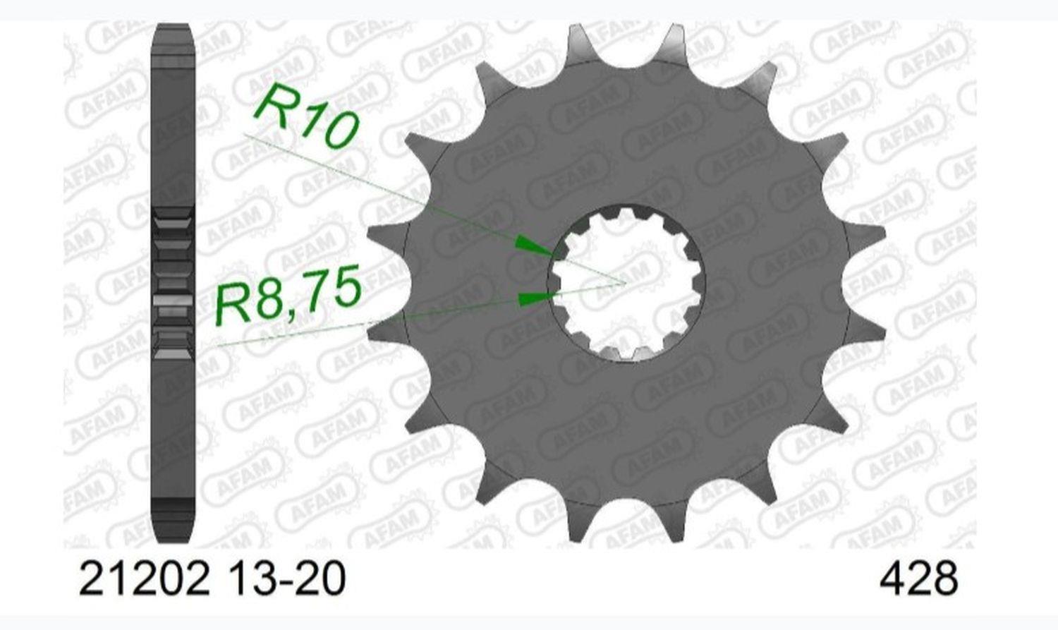 AFAM front sprocket 577 17 YAMAHA DT 125R (+1) (chain 428) (JTF558.17)