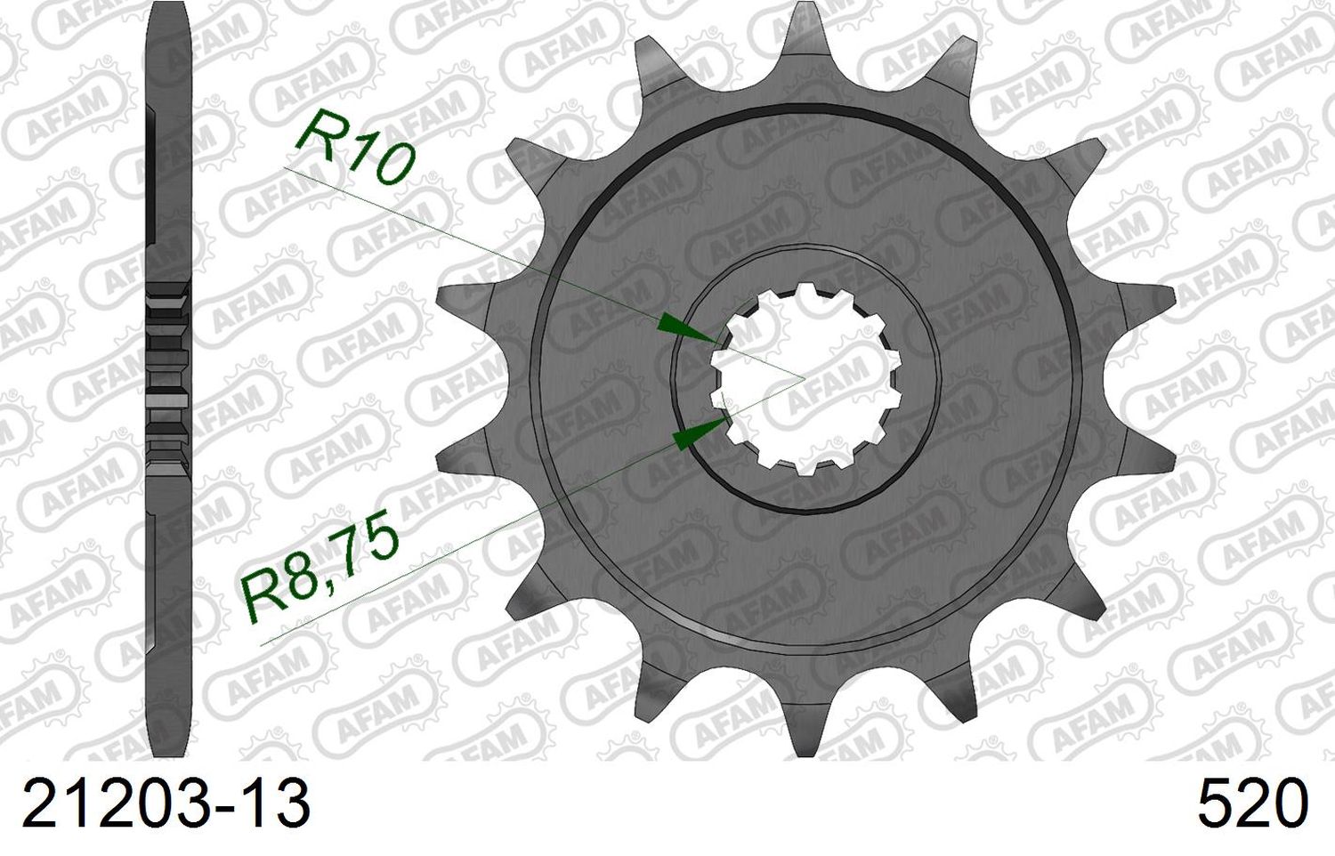 AFAM pastorek přední 440 13 YAMAHA YZ 125 '87-'04 (JTF564.13) (řetěz 520)
