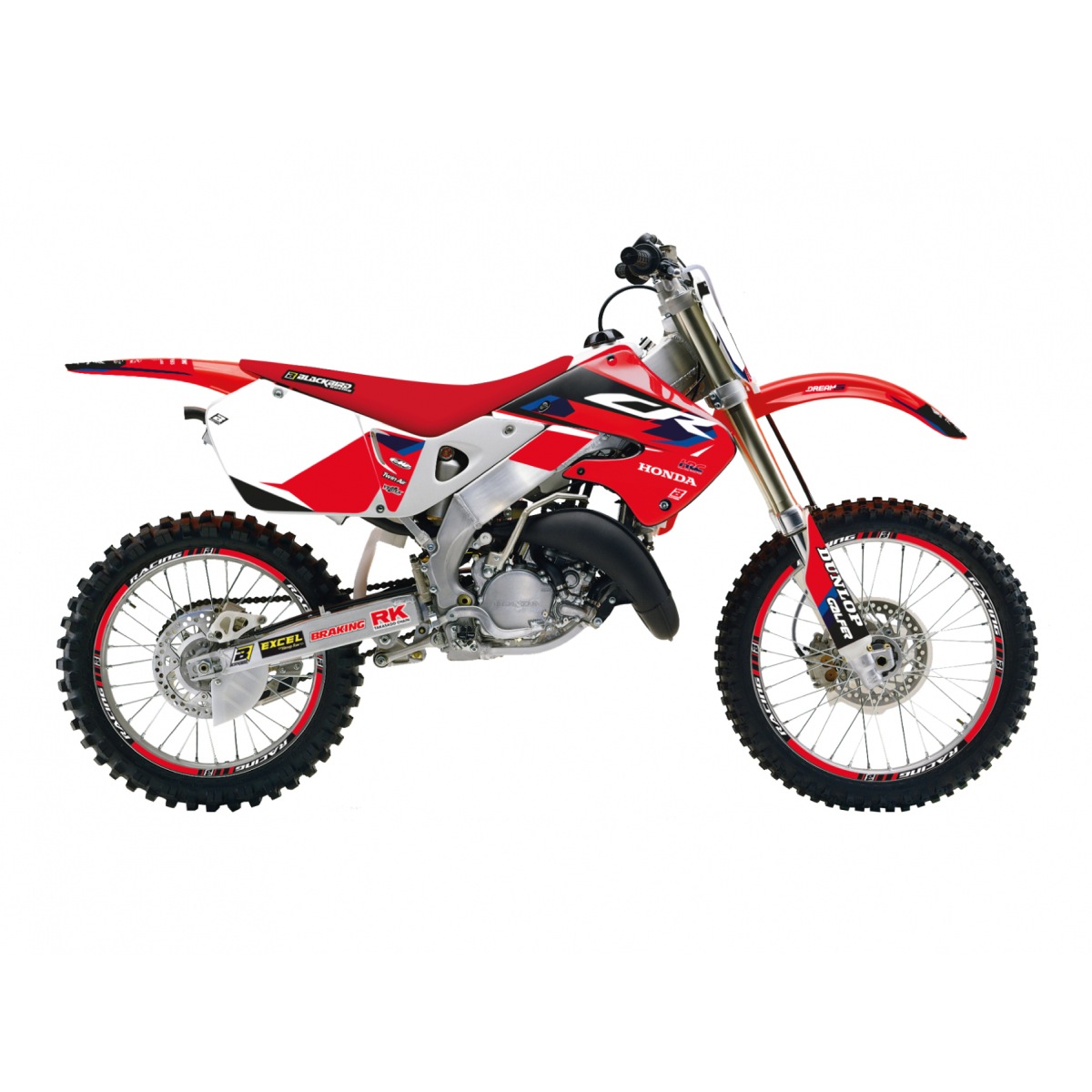 BLACKBIRD sada samolepek (dýhy) HONDA CR 125R 98-99, CR 250R 97-99 DREAM 5 barva červená černá