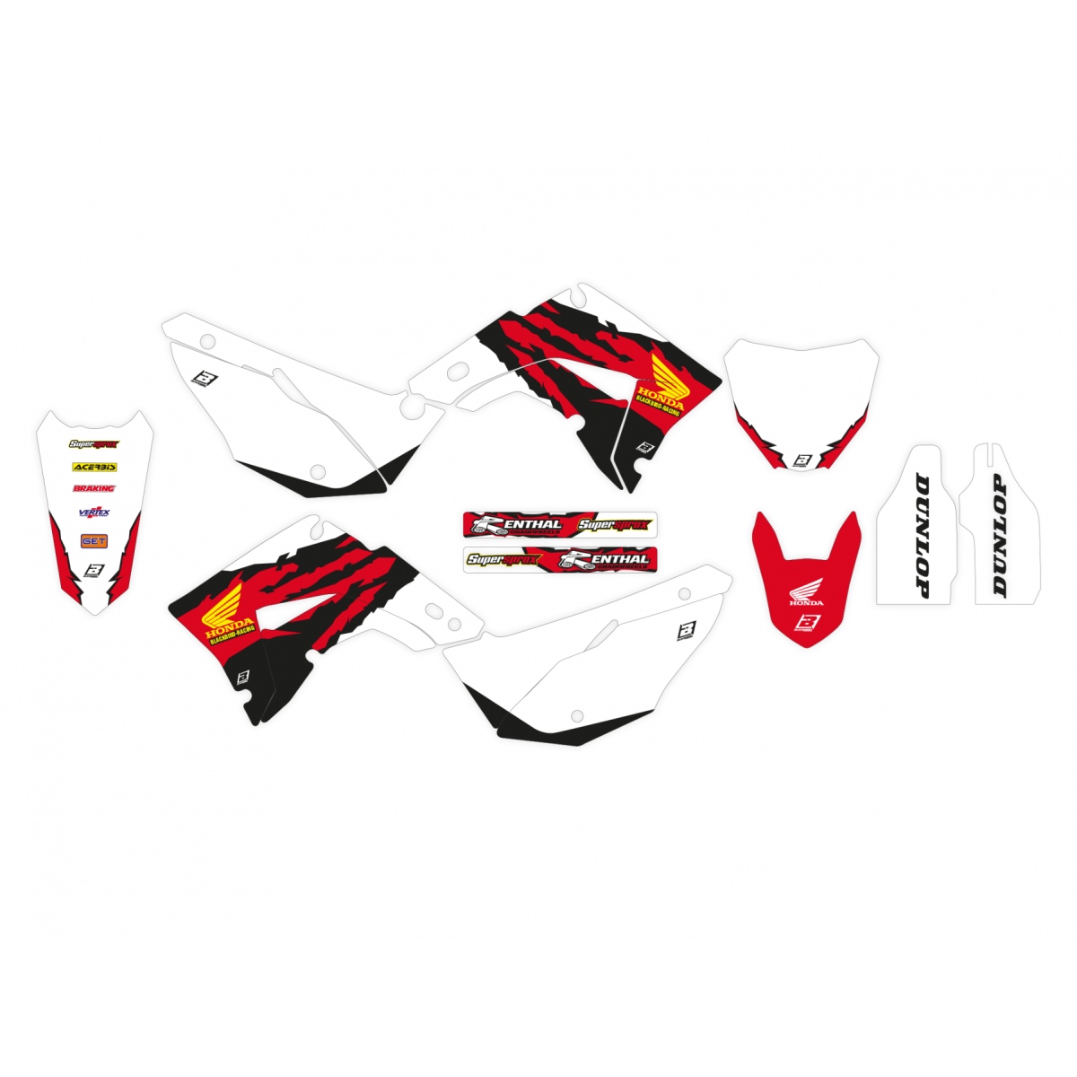 Levně BLACKBIRD sada samolepek (dýhy) HONDA CR 125R 02-07, CR 250R 02-07 retro (BLACKBIRD sada samolepek (dýhy) HONDA CR 125R 02-07, CR 250R 02-07 retro)