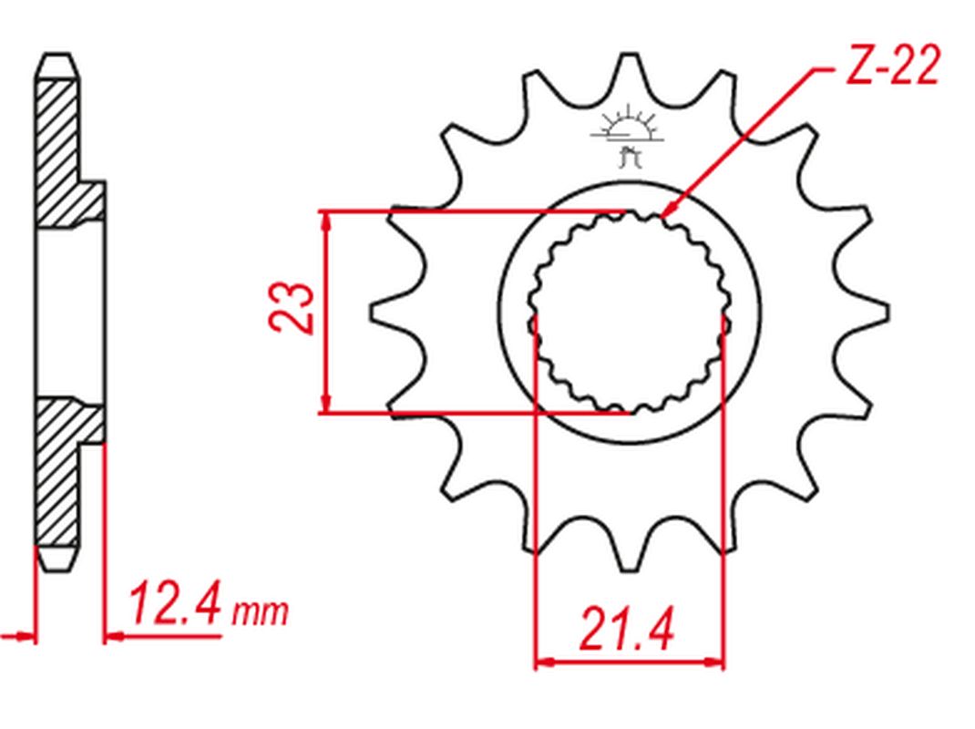 Sprocket front GROSSKOPF 214915G (JTF1594.15)