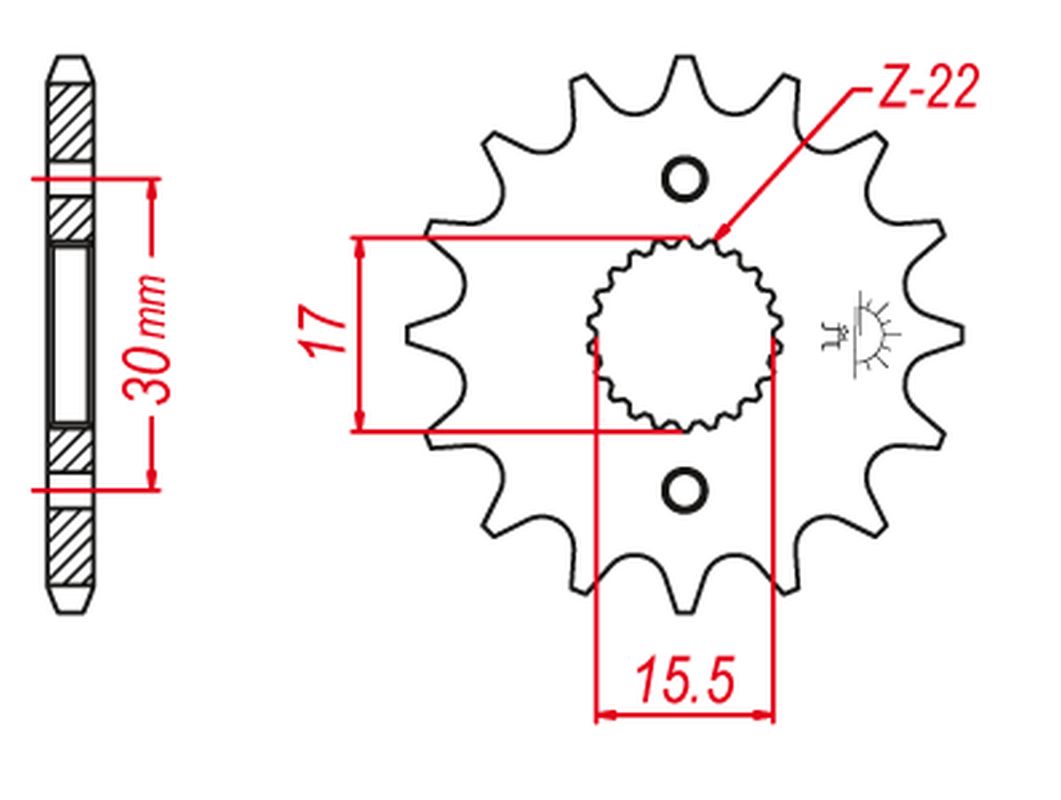 Sprocket front GROSSKOPF 215713G (-2, JTF1256.15)