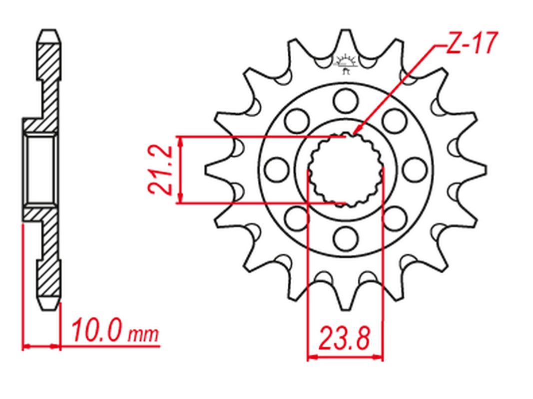 Sprocket front GROSSKOPF 216013G (JTF1443.13SC)