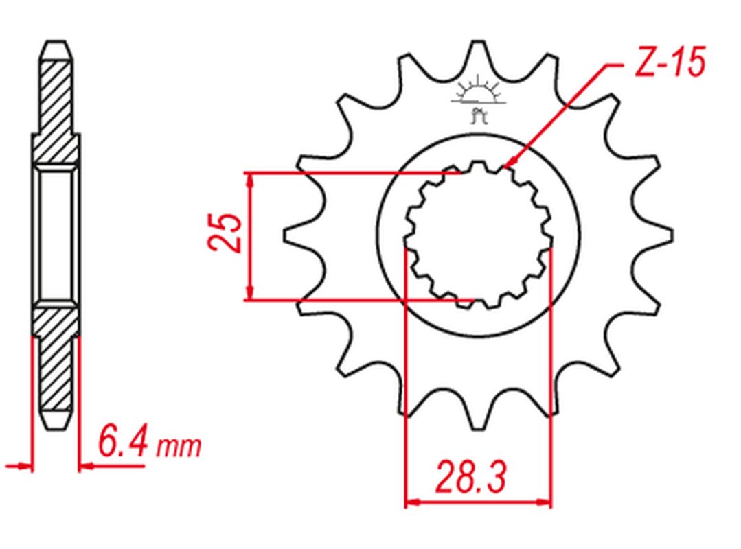 Sprocket front GROSSKOPF 216814G (216814, JTF1592.14)