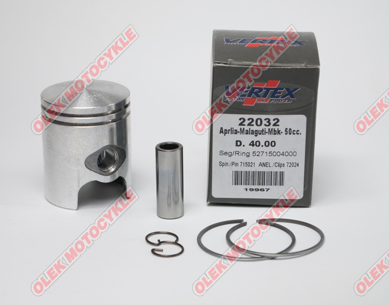 Piston VERTEX minarelli 50 scooter APRILIA,BETA,mbk 41,25 mm (22032125)