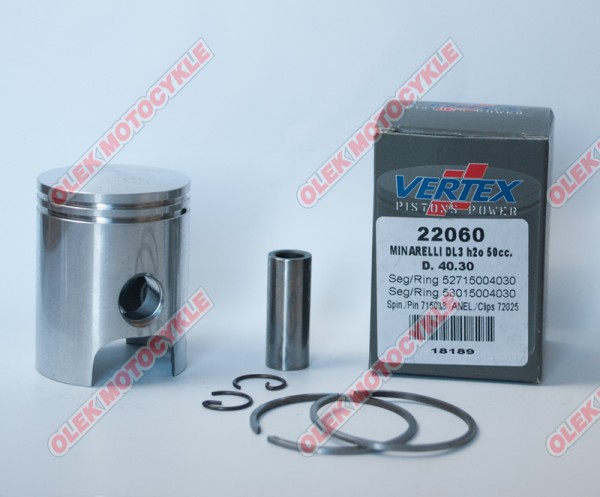 Piston VERTEX minarelli 50,water cooled,40,30 mm (nom) (3015004030 x 1, 52715004030 x 1) (22060)