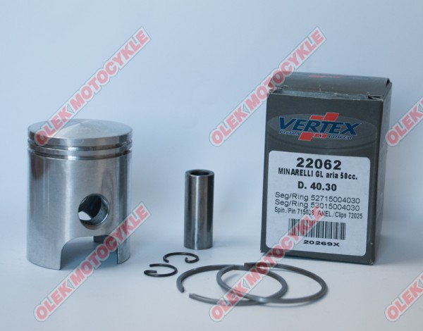 Piston VERTEX minarelli 50 dl3,air cooled 40,30 mm (nom) (22062)