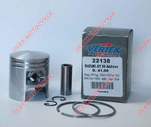 Piston VERTEX SUZUKI morini, DERBI (scooter 50 ccm) (41,25mm=+0,25mm) PIN10MM (22138025)