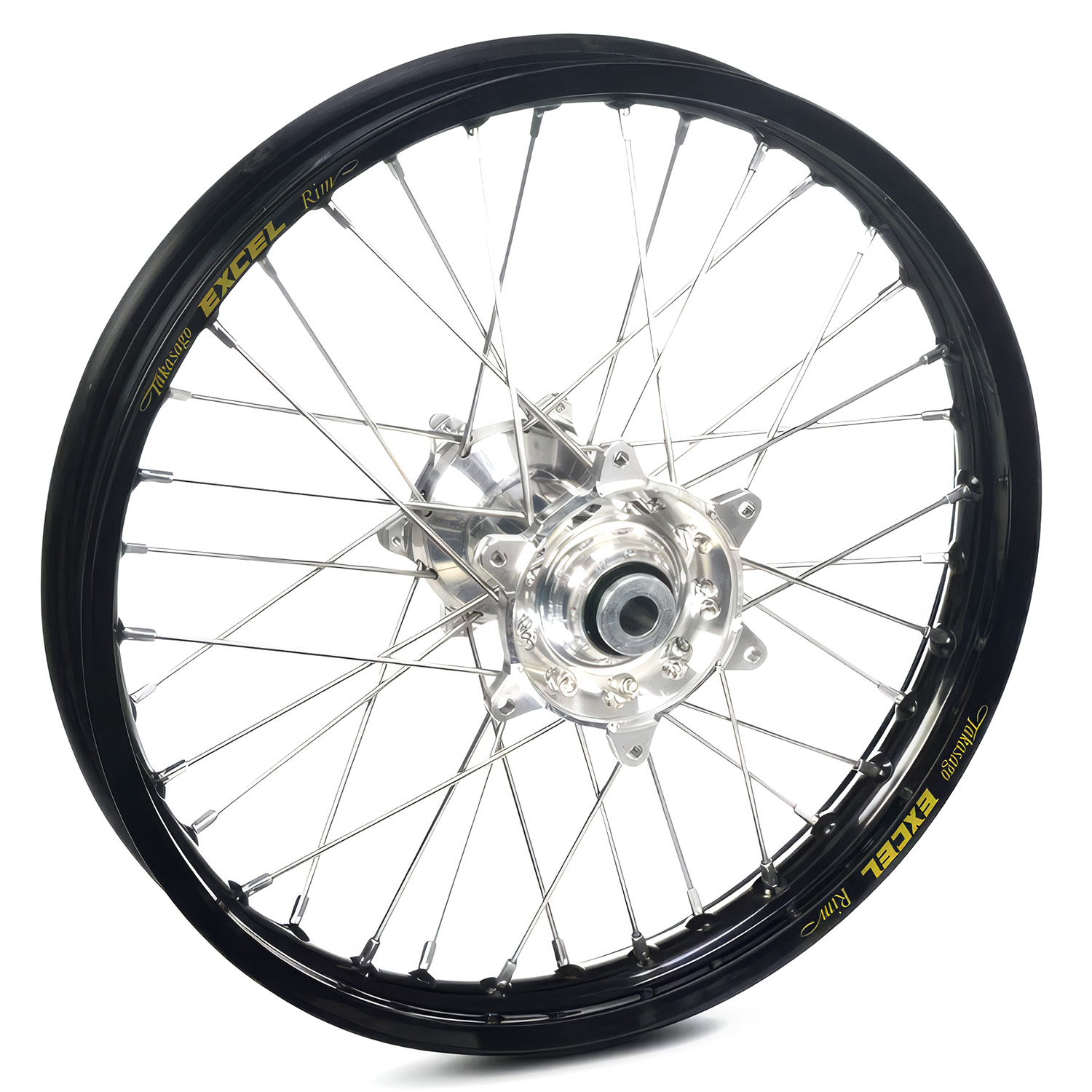 REX WHEELS komplet kolo zadní REX 19 19 X 2,15 černá ráfek / barva stříbrná náboj / stříbrná špice / stříbrná niple (osa 25mm) do KTM SX / SXF 13-22,