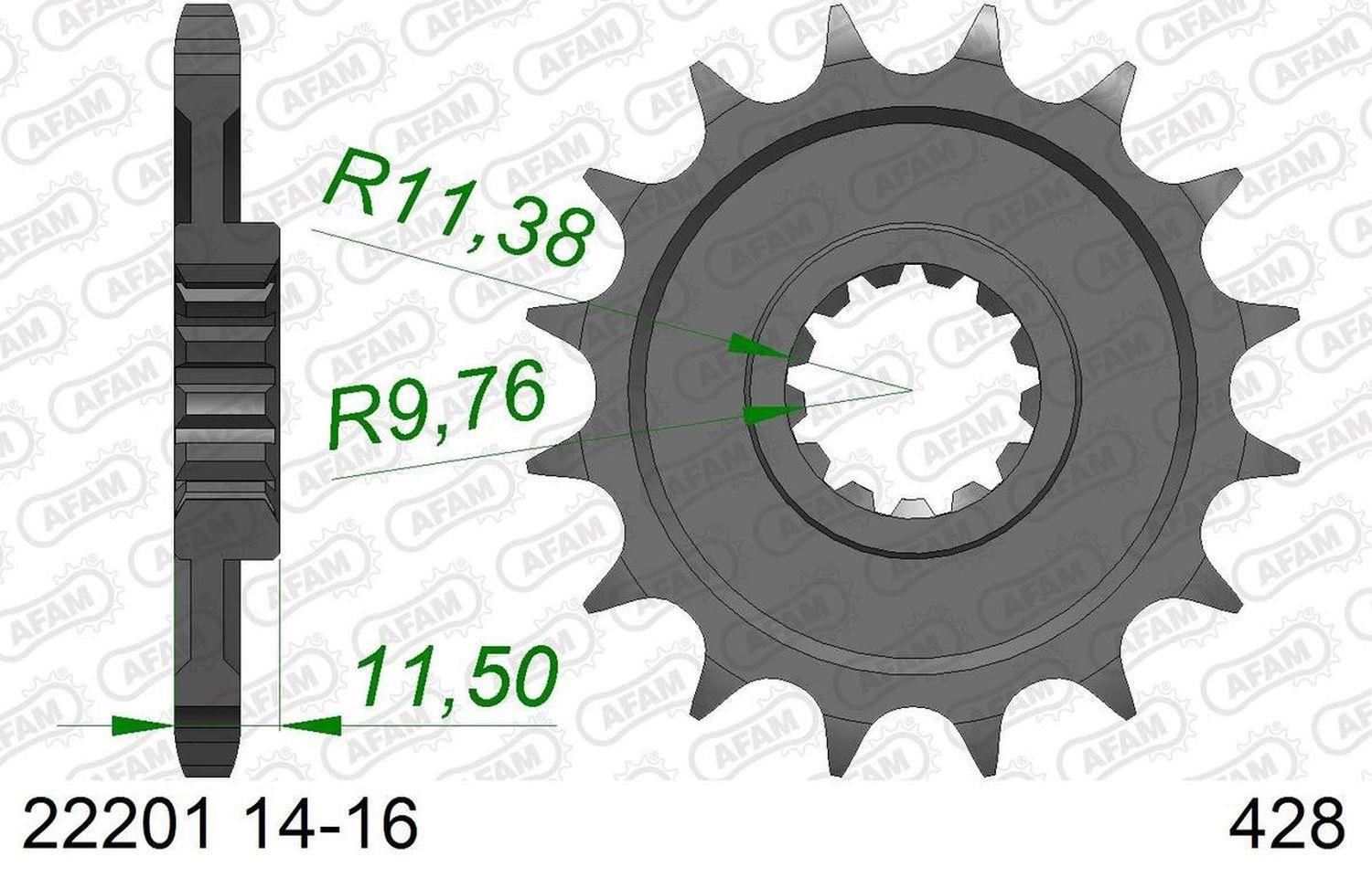 AFAM přední pastorek 4101 14 SUZUKI DRZ 125 '03-'13 (řetěz 428) (JTF409.14)