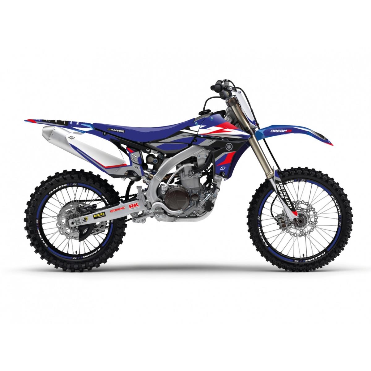 BLACKBIRD sada nálepek (polepů) YAMAHA YZ 450F '10-'13 DREAM 5 CHROME EFX barva modrá černá