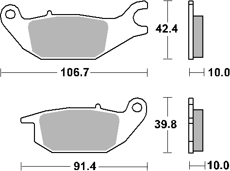 Levně SBS brzdové destičky KH343 STREET STANDART keramické YAMAHA MW 125 TRICITY 14-19 barva černá zadní (SBS brzdové destičky KH343 STREET STANDART)