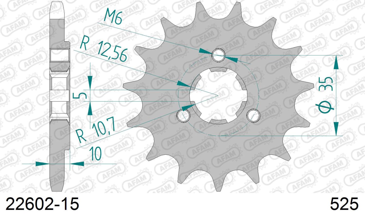AFAM přední pastorek 2069 15 SUZUKI DR 650 SE '96-'13, XF 650 (JTF1448.15) (řetěz 520)