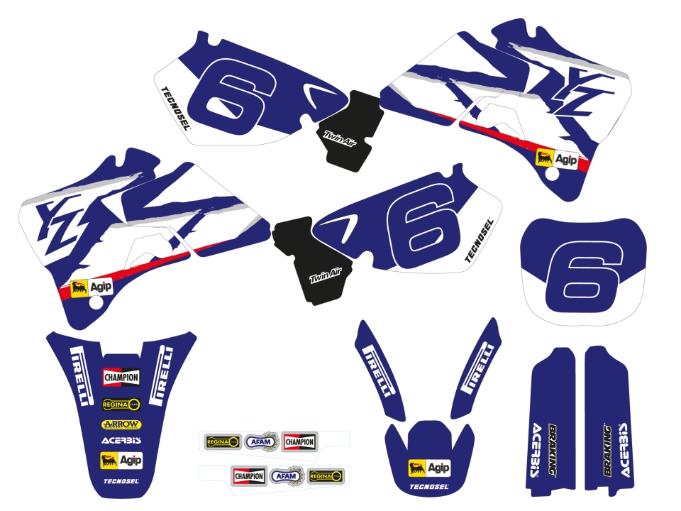 BLACKBIRD sada samolepek (dýhy) YAMAHA YZ 125/250 96-01 REPLICA TEAM YAMAHA 1998