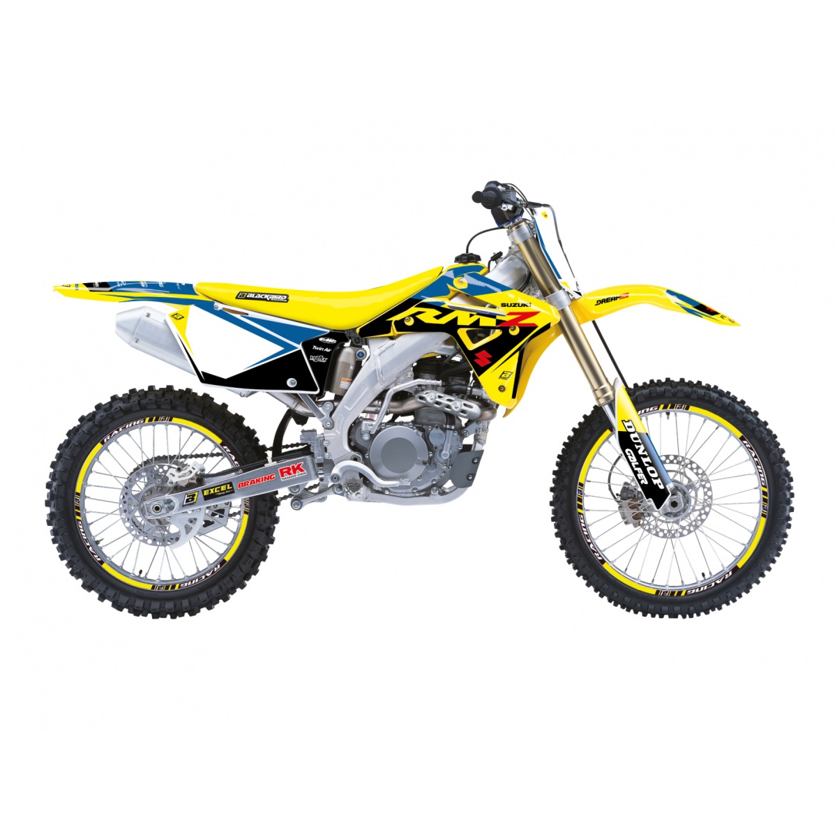 BLACKBIRD sada samolepek (dýhy) SUZUKI RMZ 450 05-07 DREAM 5 barva modrá žlutá černá