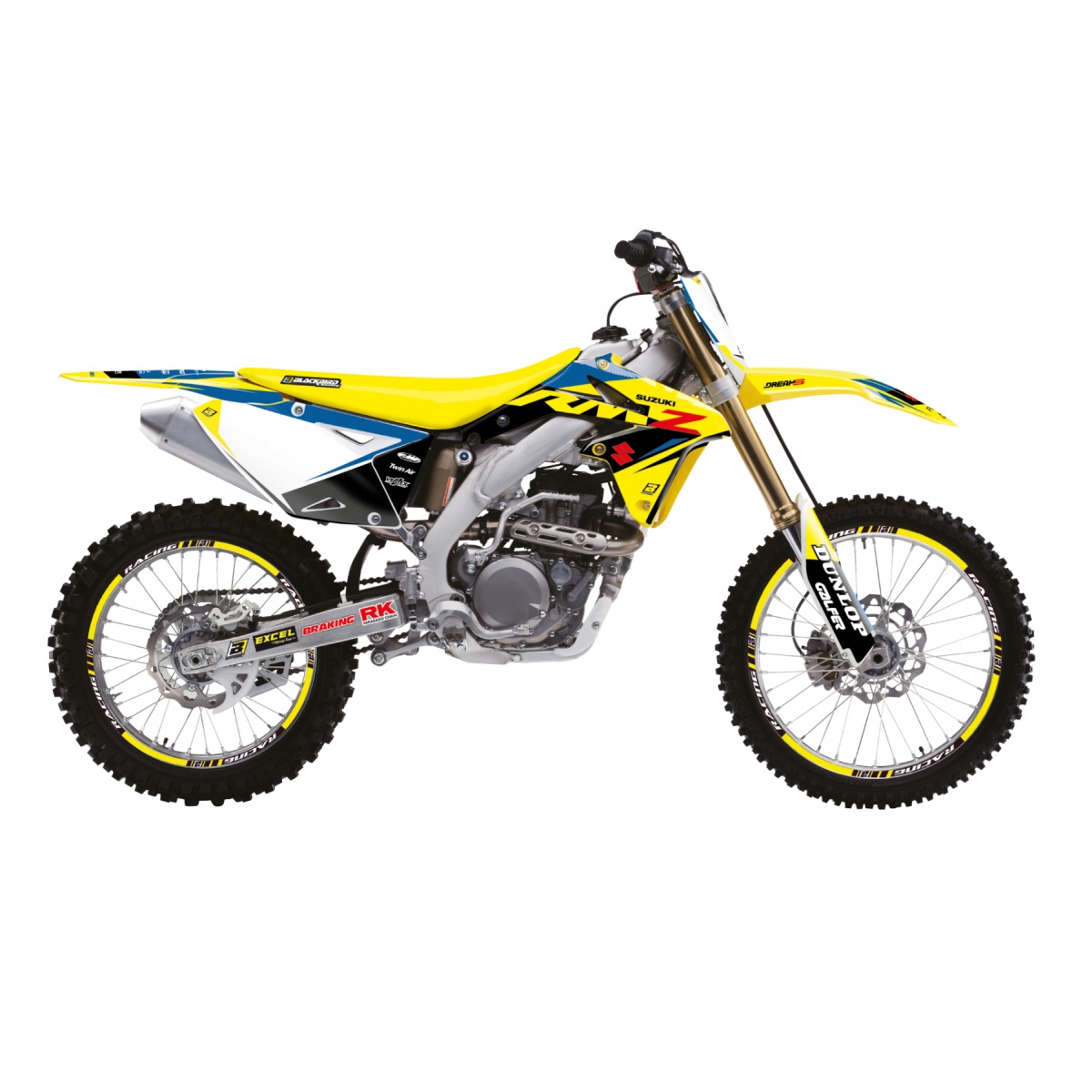 BLACKBIRD sada samolepek (dýhy) SUZUKI RMZ 450 08-17 DREAM 5 barva modrá žlutá černá