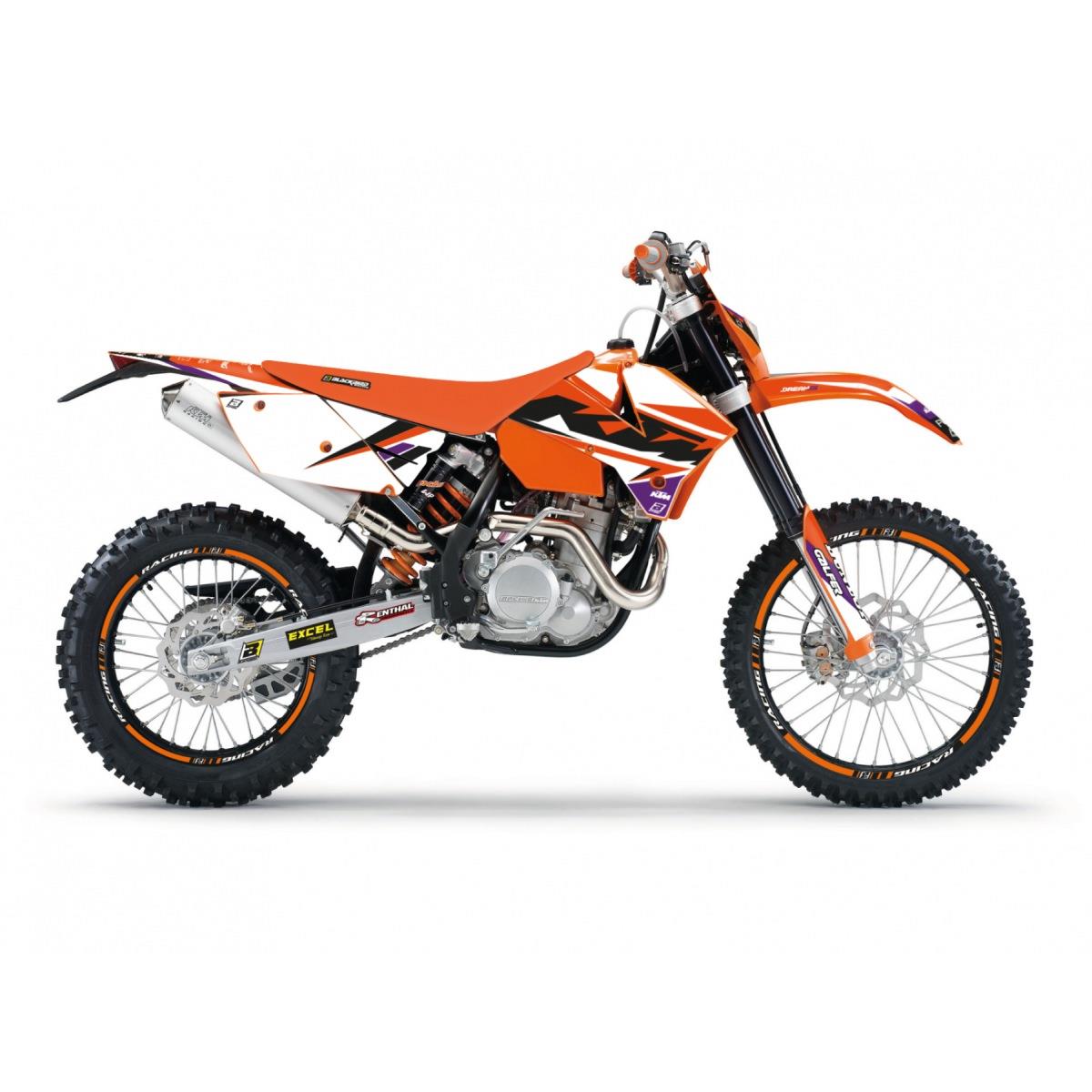 BLACKBIRD sada samolepek (dýhy) KTM EXC/EXC-F 05-07, SX/SX-F 05-06 DREAM 5 barva oranžová černá (BLACKBIRD sada samolepek (dýhy) KTM EXC/EXC-F 05-07,)