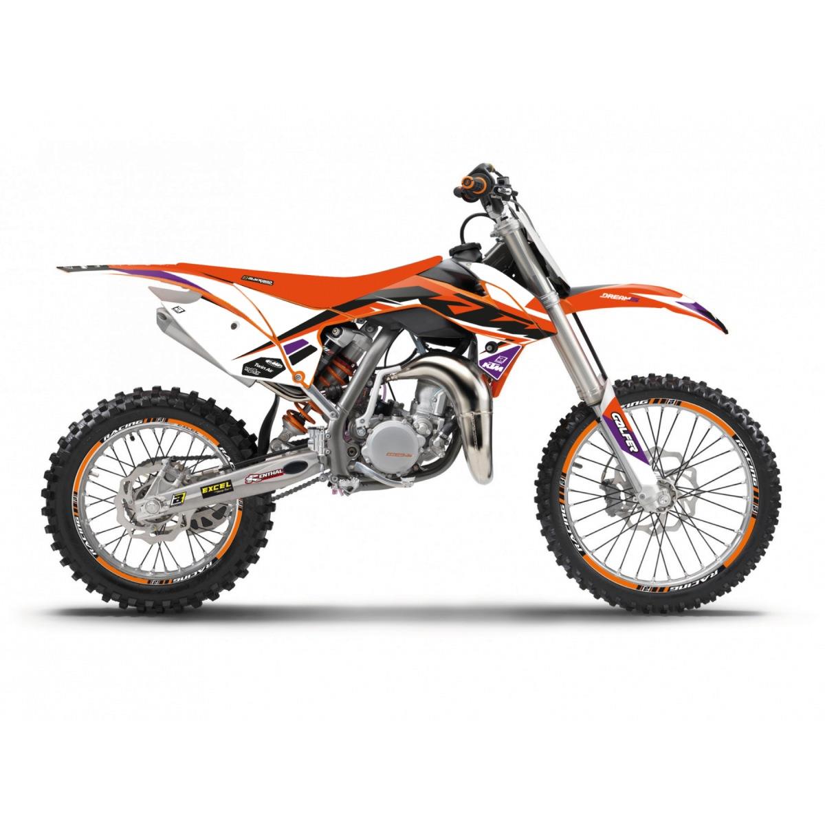 BLACKBIRD sada nálepek (polepů) KTM SX 85 '13-'17 DREAM 5 CHROME FMX barva oranžová černá