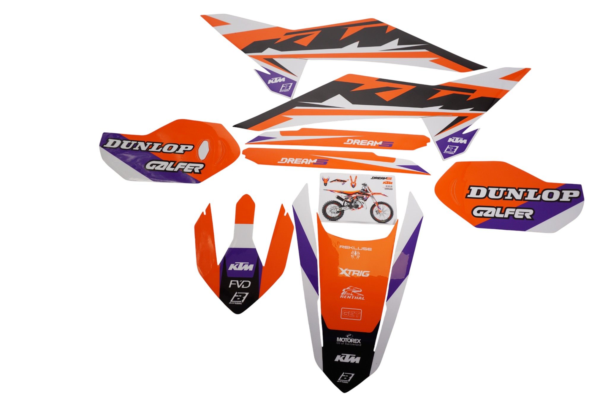BLACKBIRD sada samolepek (dýhy) KTM SX 85 25 DREAM 5 barva oranžová bílá černá (BLACKBIRD sada samolepek (dýhy) KTM SX 85 25 DREAM 5 barva oranžová)