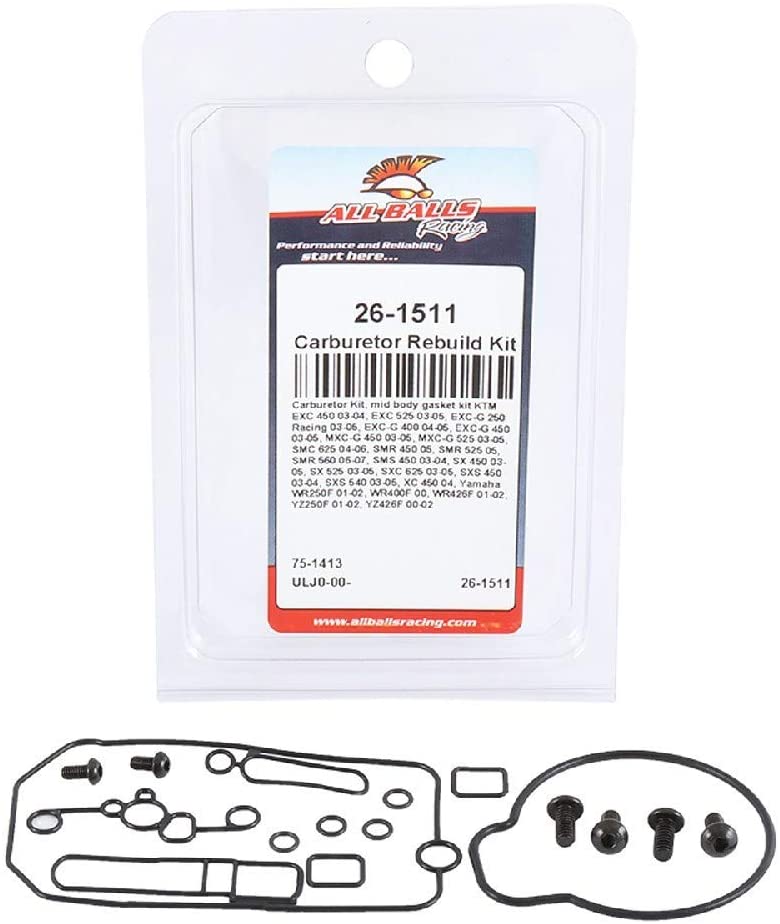 ALL BALLS sada na opravu karburátoru (s těsněními) YAMAHA YZF 250 01-02, YZF 426 00-02, KTM EXC250/400/450/525 03-05, SXF 450/525 03-05