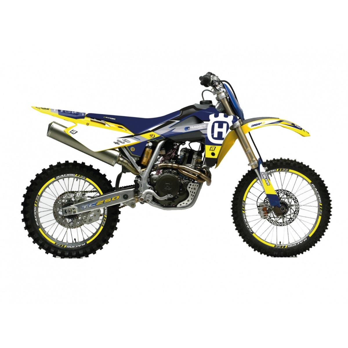 Levně BLACKBIRD sada samolepek (dýhy) HUSQVARNA TE/TC 250/450/510 05-07 DREAM 5 barva světle modrá žlutá (BLACKBIRD sada samolepek (dýhy) HUSQVARNA TE/TC)