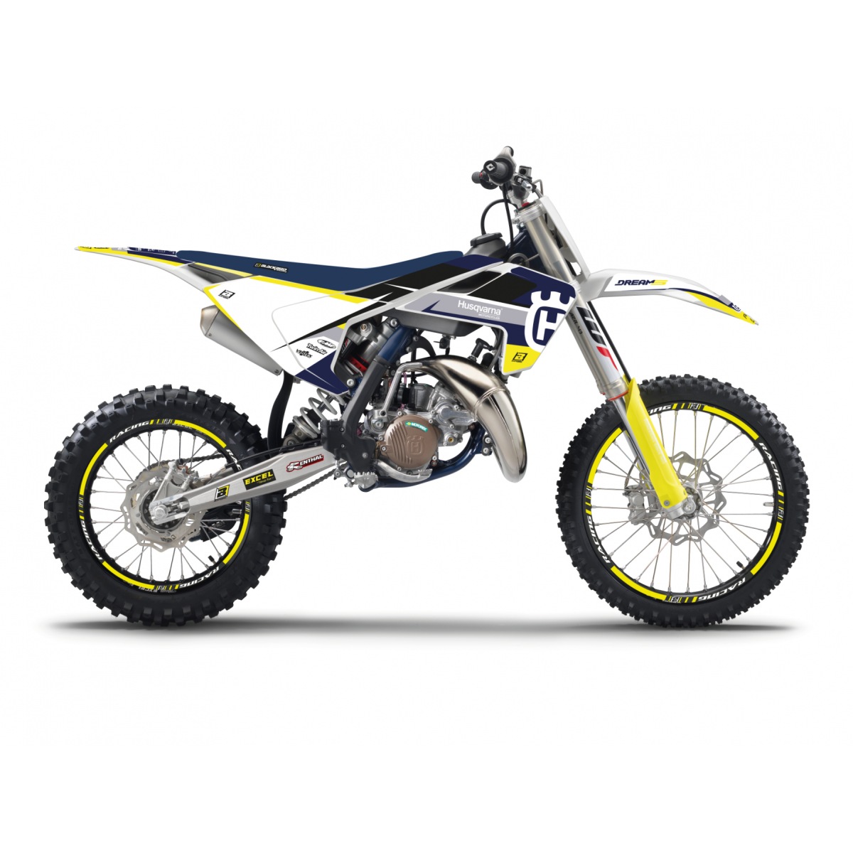 BLACKBIRD sada samolepek (dýhy) HUSQVARNA TC 85 18-24 DREAM 5 barva žlutá černá bílá modrá