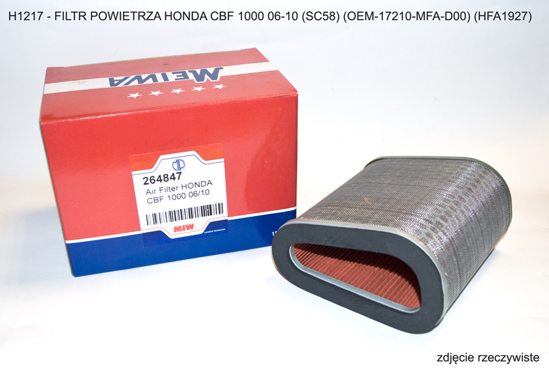 MIW [MEIWA] vzduchový filtr HONDA CBF 1000 06-10 (SC58) (OEM-17210-MFA-D00) (HFA1927) (50)