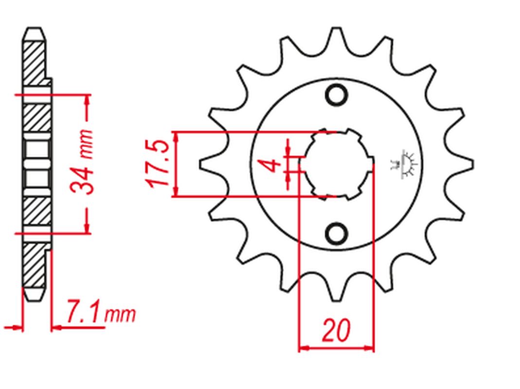 GROSSKOPF řetězové kolo přední 266 13 HONDA CR 125 79-85, XL 250, CBX 250 (JTF266.13)