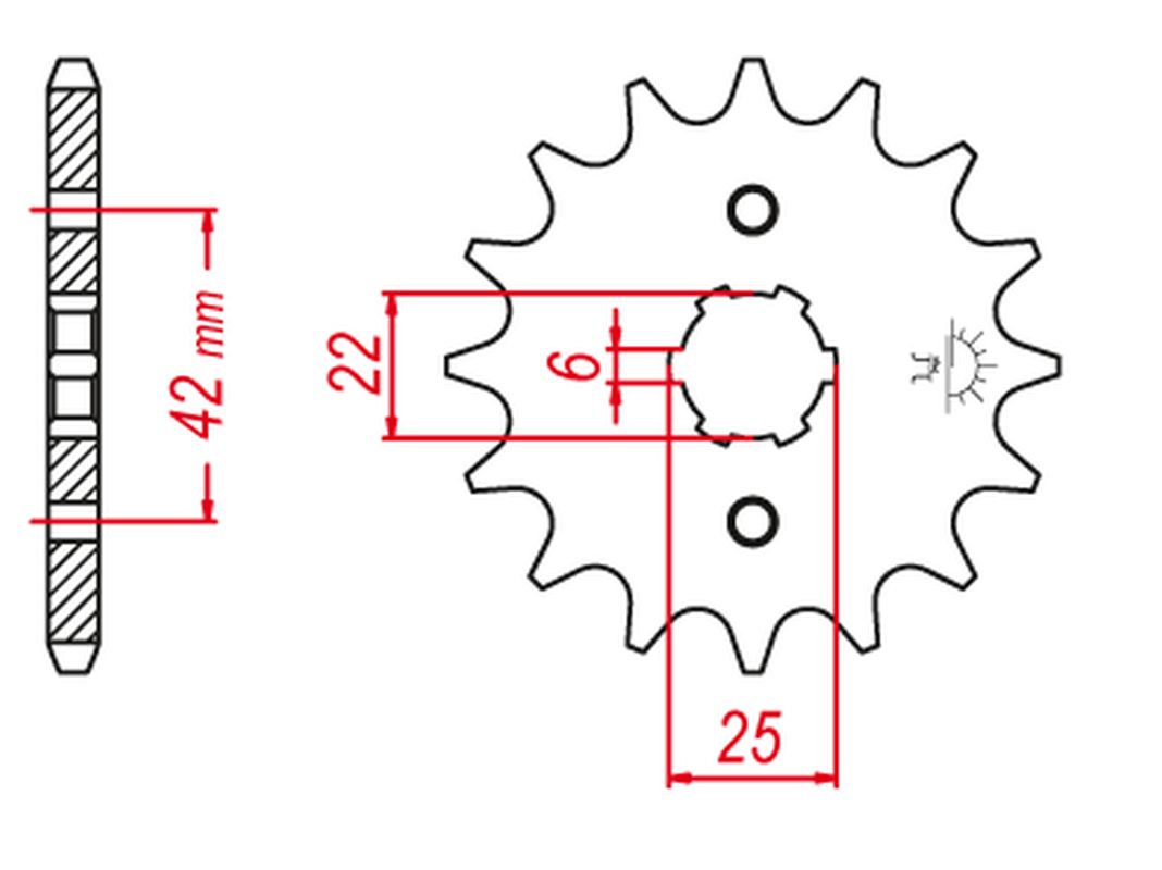 Sprocket front GROSSKOPF 26714G (JTF278.13)