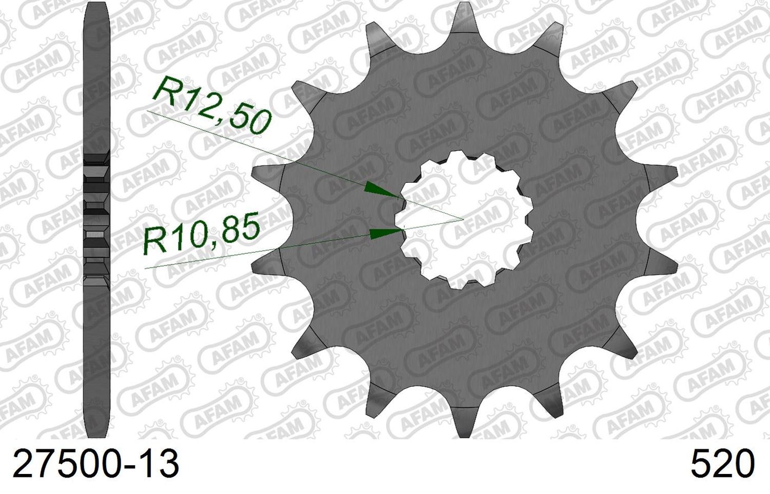AFAM přední pastorek 565 13 /2141 13 KAWASAKI KXF 450 '06-, YAMAHA YZF/WRF 400/426/450, YFZ 450 '04-'13 (JTF565.13) (řetěz 520)