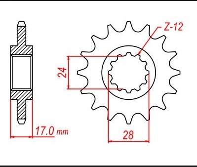 GROSSKOPF sprocket front 295 12 (JTF295.12) (29512G)