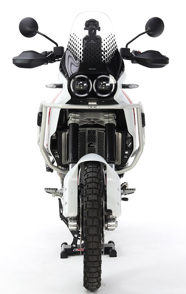 CROSSPRO hliníkové kryty motoru a chladiče DUCATI DESERT X 22- (pasuje na původní desku motoru) barva stříbrná