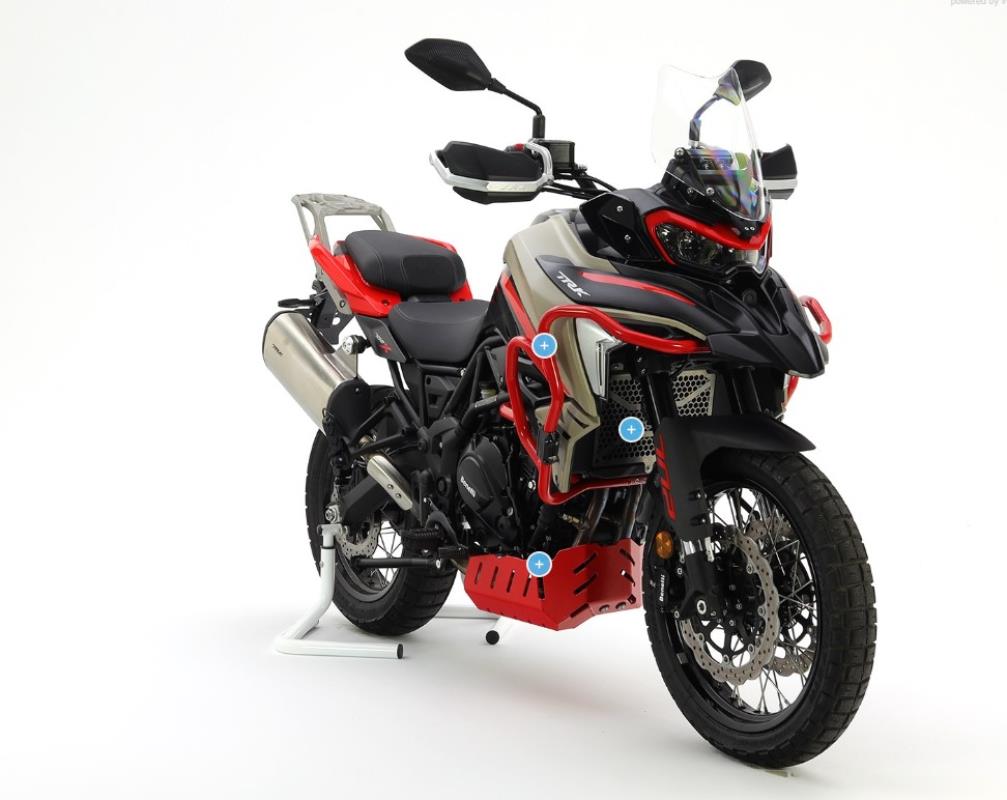 CROSSPRO hliníkové kryty motoru a chladiče BENELLI TRK 702 / 702 X '23-'24 barva černá (kompatibilní s originální deskou) ( )