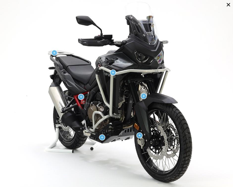 CROSSPRO hliníkové kryty motoru a chladiče HONDA CRF 1100L 24- barva černá MAT
