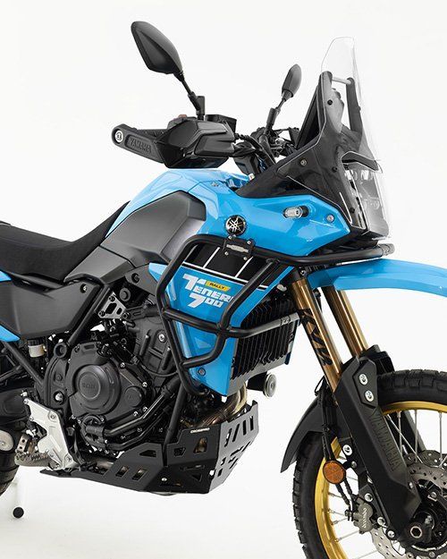 CROSSPRO hliníkové padací rámy ochrany motoru a chladičů YAMAHA XTZ 690 TENERE 700 '25, RALLY EDITION '25- barva černá (pasují k originální krytu pod motorem) - drobné škrábance