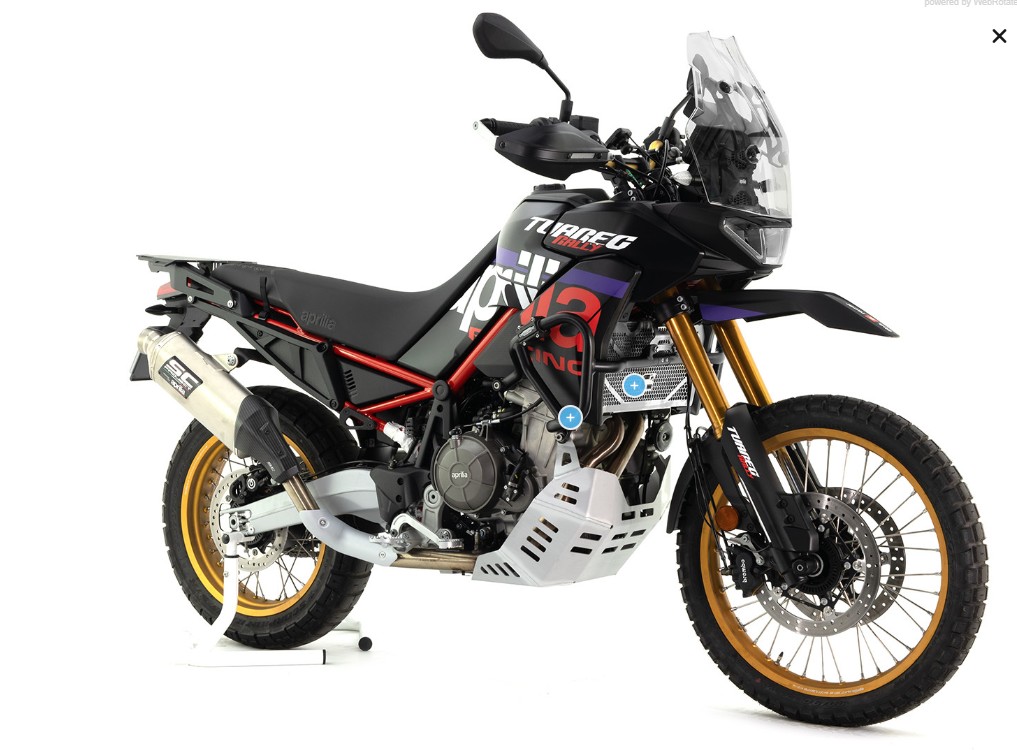 CROSSPRO aluminium engine and radiator covers APRILIA TUAREG 660 '23-'25 color matte black (compatible with OEM skid plate)