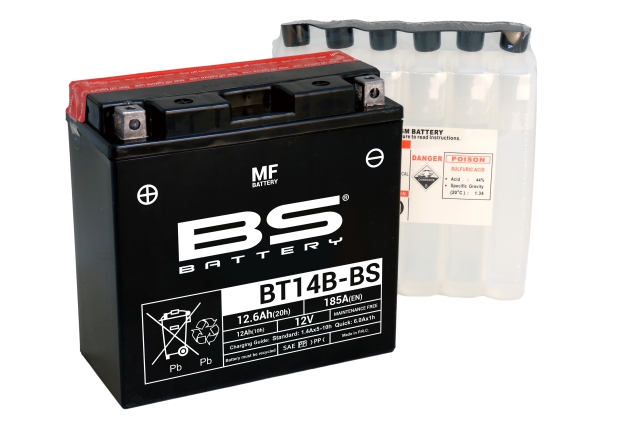 Levně BS akumulátor BT14B-BS (YT14B-BS) 12V 12AH 150X69X145 bezúdržbový - elektrolyt zvlášť (210A) UE2019/1148 (4) (BS akumulátor BT14B-BS (YT14B-BS) 12V)