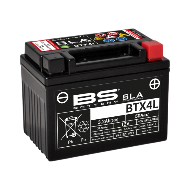 Levně BS akumulátor BTX4L+ / BTZ5S (FA) (YTX4L-BS, YT4L-BS, YTZ5S) 12V 3AH 114X71X86 bezúdržbový - (50A) - nahrazuje 300811 (8) (BS akumulátor BTX4L+ /)