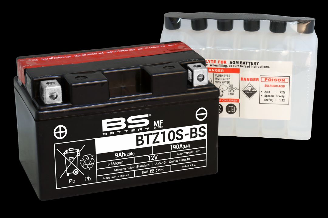 Levně BS akumulátor BTZ10S-BS (YTZ10S, YTZ10S-BS) 12V 8,6AH 150X86X95 bezúdržbový - elektrolyt zvlášť (190A) UE2019/1148 (4) (BS akumulátor BTZ10S-BS)