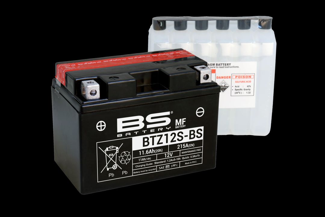 BS akumulátor BTZ12S-BS (YTZ12S, YTZ12S-BS) 12V 11AH 150X86X110 bezúdržbový - elektrolyt zvlášť (210A) UE2019/1148 (4) (BS akumulátor BTZ12S-BS)