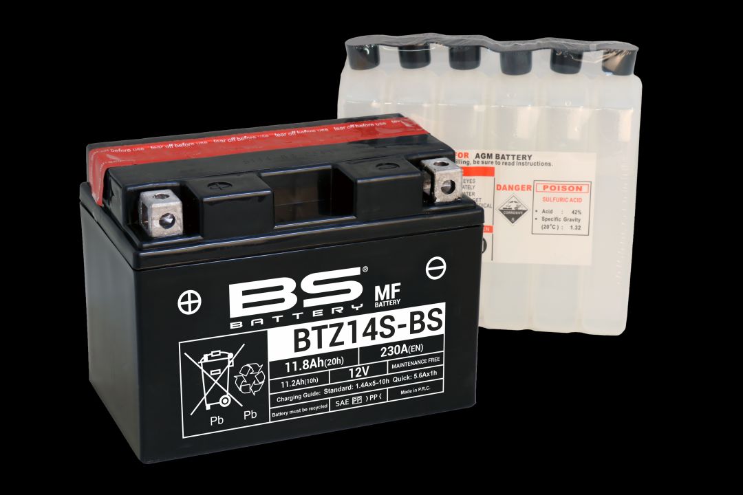 Levně BS akumulátor BTZ14S-BS (YTZ14S, YTZ14S-BS) 12V 11,2AH 150X86X110 bezúdržbový - elektrolyt zvlášť (230A) UE2019/1148 (4) (BS akumulátor BTZ14S-BS)