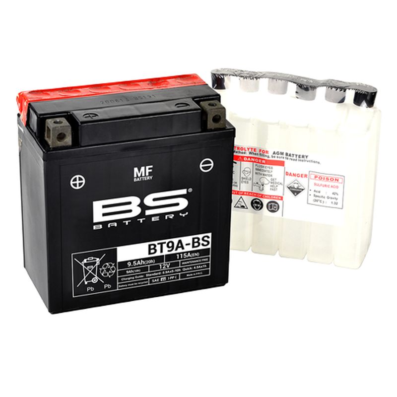 BS akumulátor BT9A-BS (YT9A-BS) 12V 9AH 135X75X139 bezúdržbový - elektrolyt zvlášť (115A) UE48 (4)
