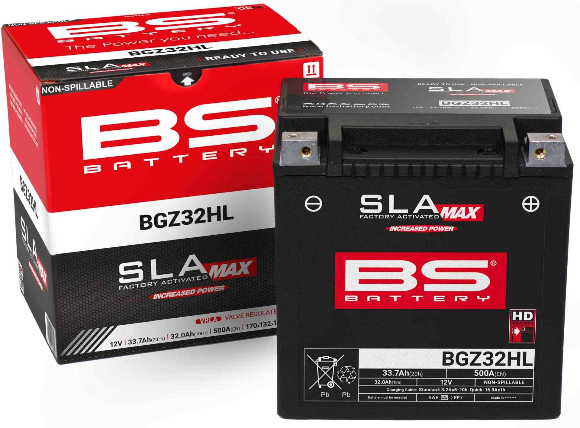 Levně BS akumulátor BGZ32HL MAX (FA) (YTX30L,YTX30HL,YTX30L-BS, YB30L-B) 12V 32AH 170X132X175 bezúdržbový - (zvýšený rozběhový proud) (500A)
