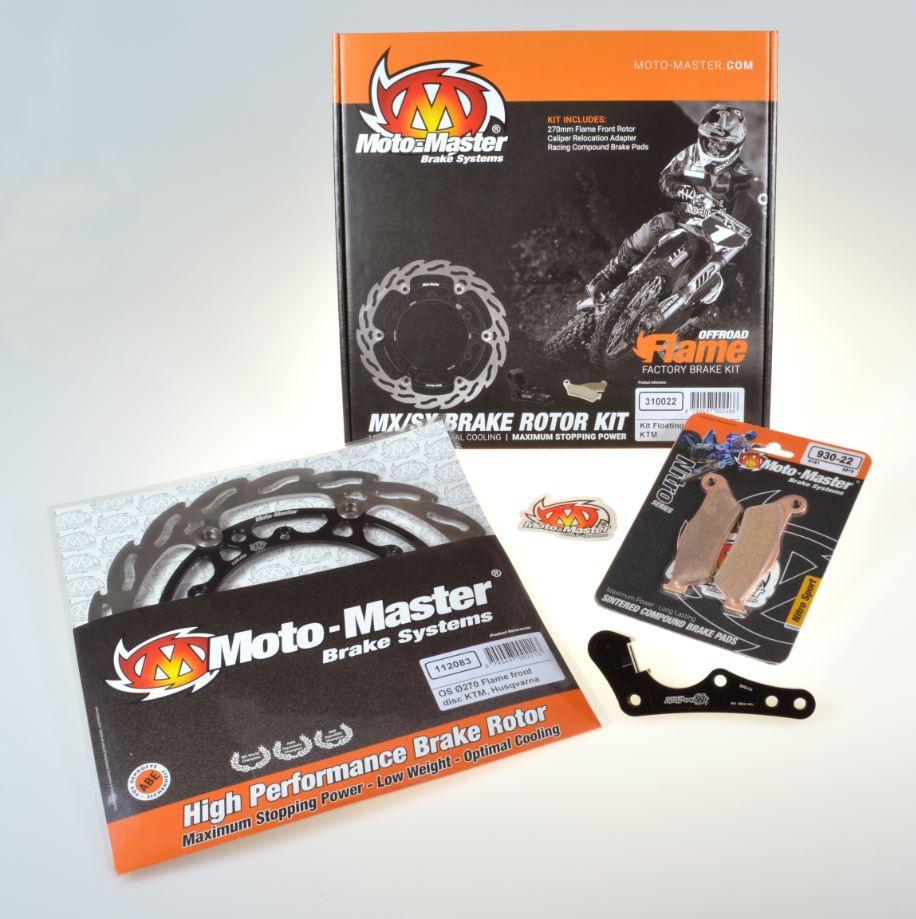 Levně MOTO-MASTER brzdová sada do HUSQVARNA FC/FE/FX/TC/TE/TX 18- obsahuje kotouč plovoucí (M112083), destičky KH181 (093022), adaptér (211095)