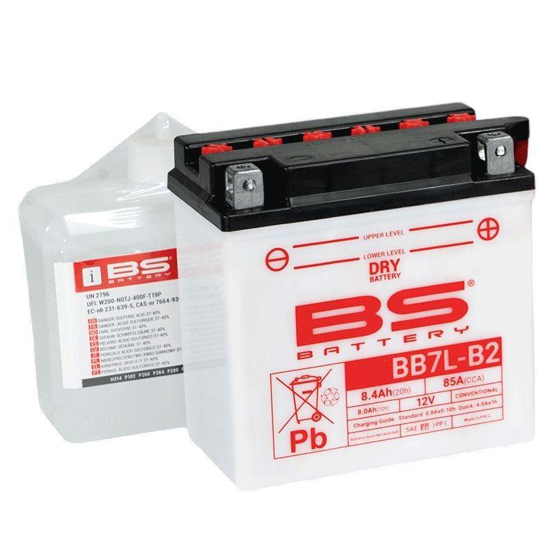 Levně BS 2026/01 akumulátor BB7L-B (YB7L-B) (12N7-3B) (YB7L-B2) 12V 8,4AH 135X75X133 obsluhovaný - elektrolyt zvlášť (85A) UE2019/1148 - nahrazuje 310594