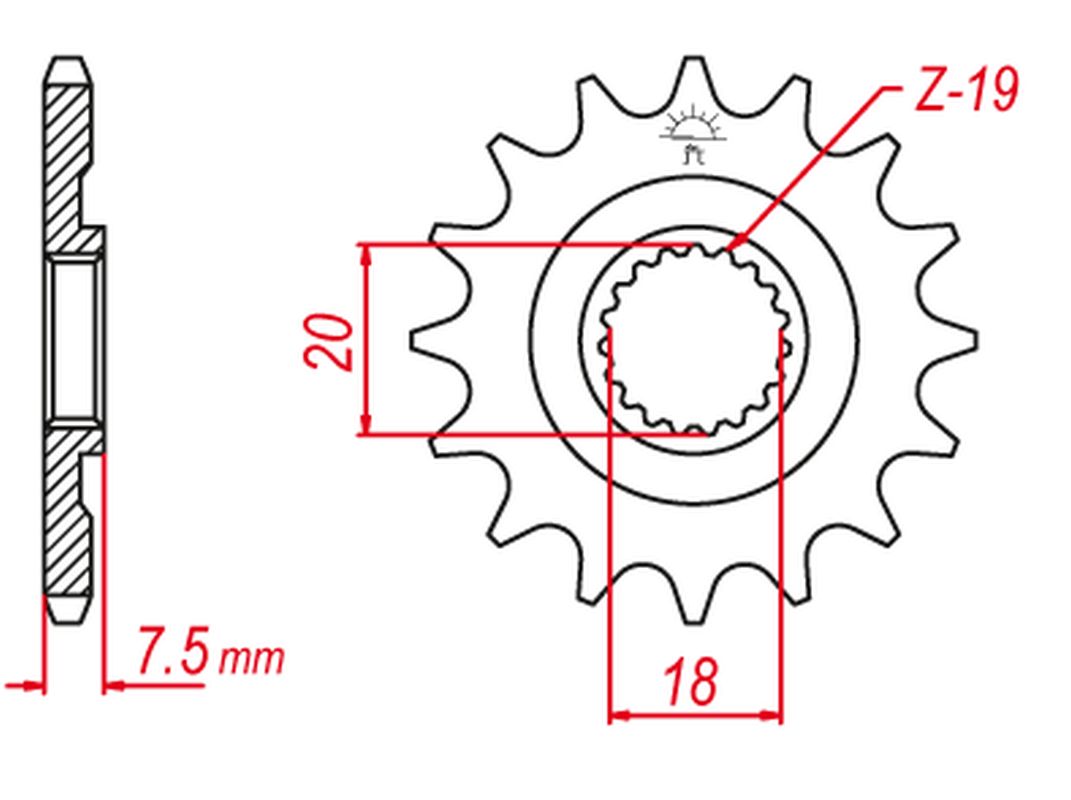 Sprocket front GROSSKOPF 32614G (JTF326.14)
