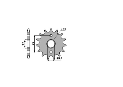 Sprocket front GROSSKOPF 332M14G